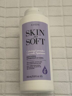 Avon Skin So Soft Calming Lavender Body Lotion - White & Lavender